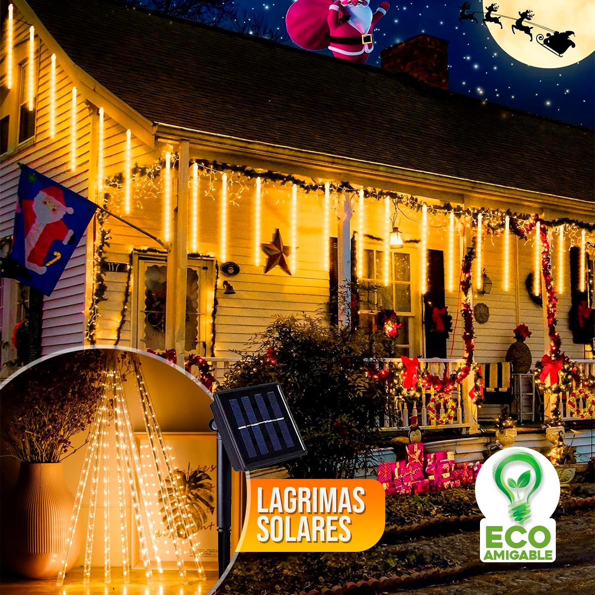 Luces LED Lagrima Solares Meteoro C2028